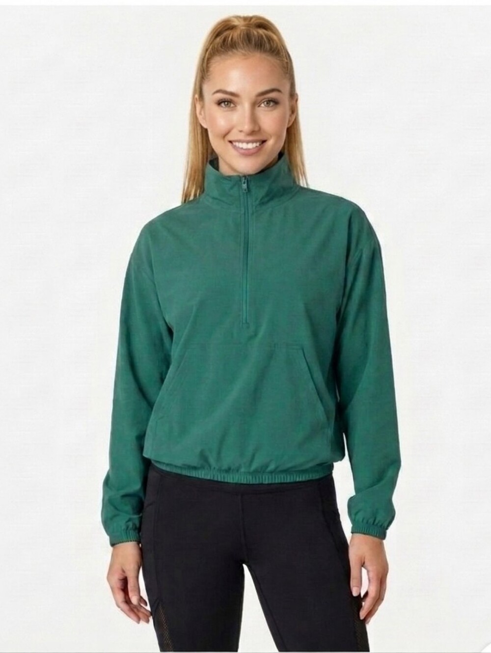 Beyond Yoga In Stride Half Zip Pullover Jacket Teal [S/P]